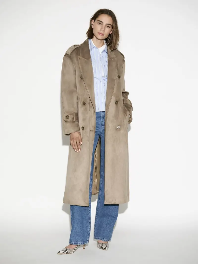 Dante6 Solen Faux Suede Trenchcoat