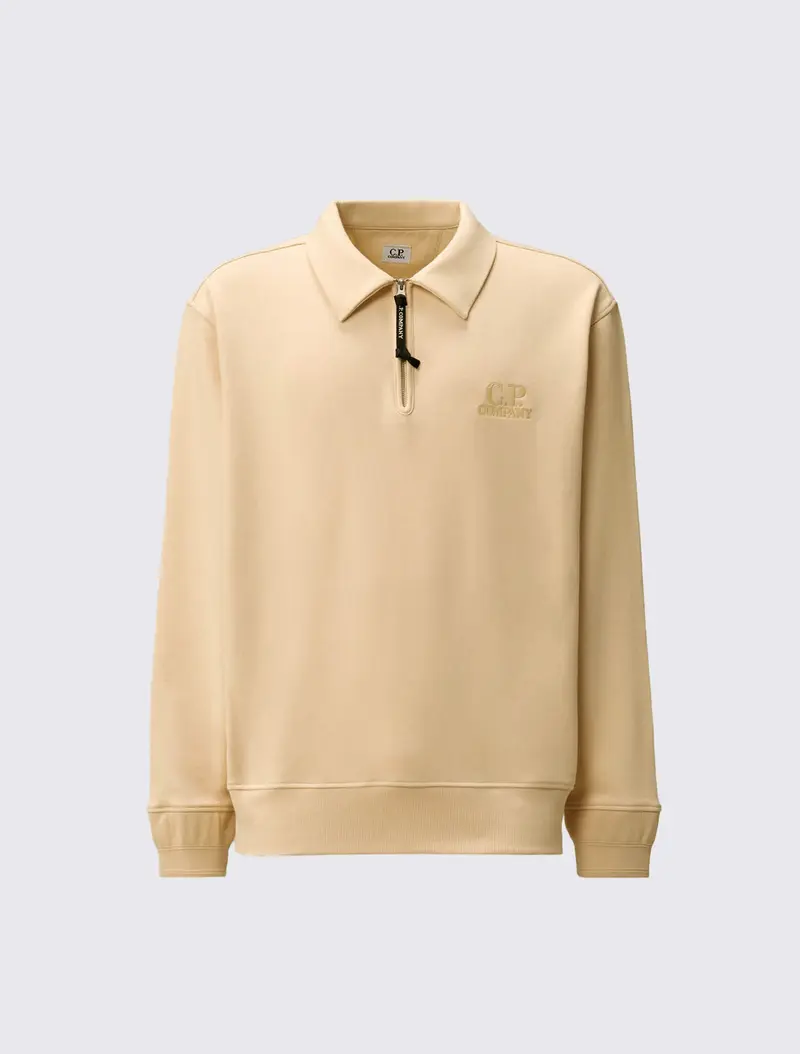 Diagonal Raised Fleece Half Zip Sweatshirt