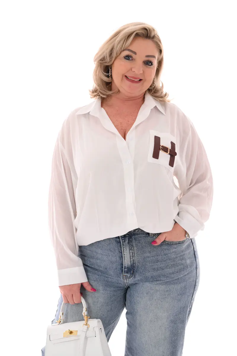 Doorknoop blouse H roomwit