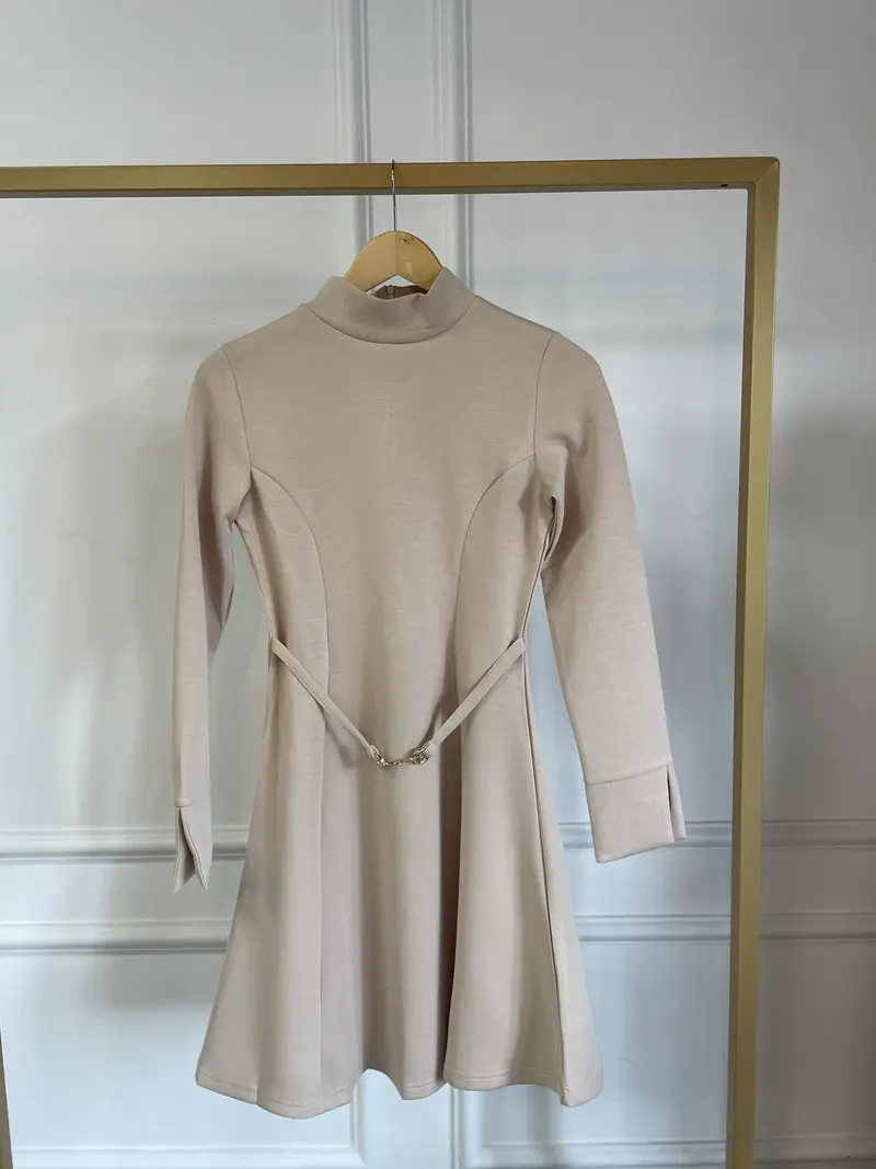 Dress a-line A-95198 Beige