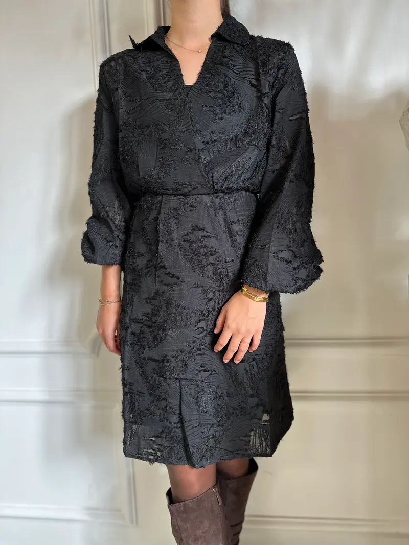 Dress fluffy A-95192 Black