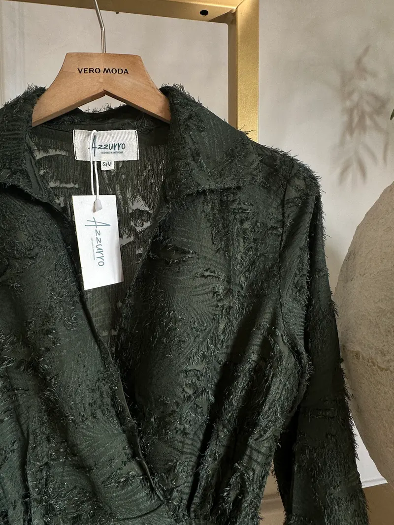 Dress fluffy A-95192 Green