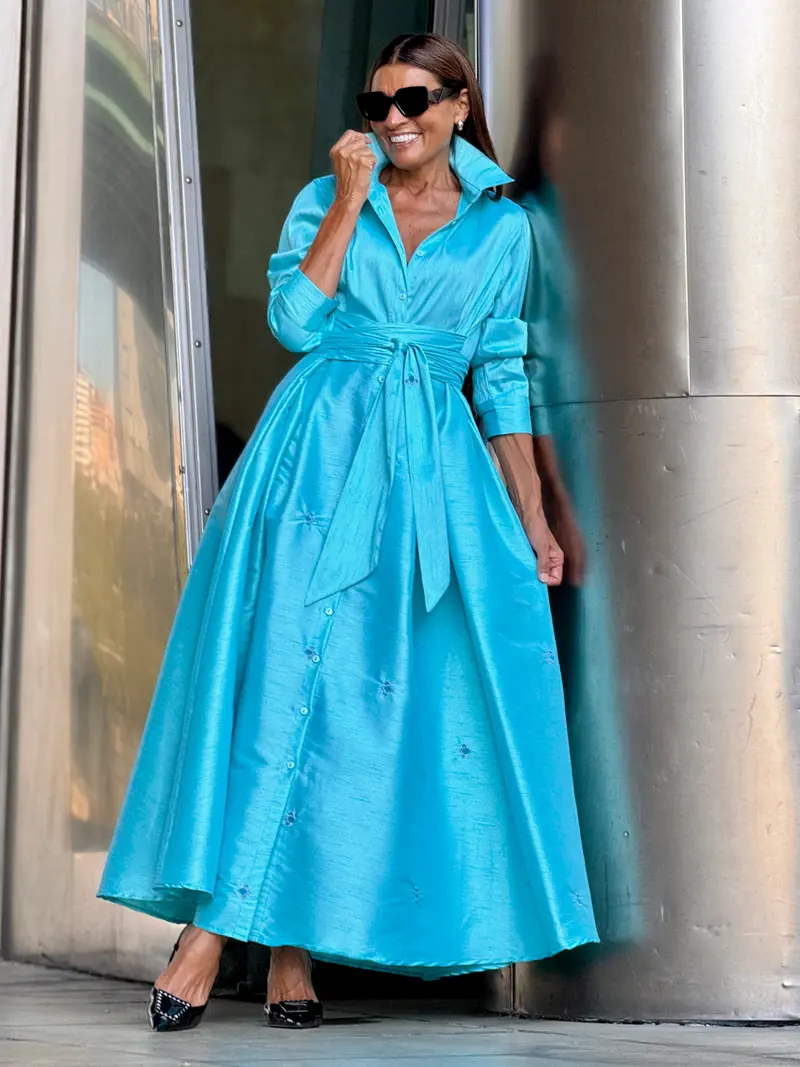 Dress Juliette Embroidery Turquoise