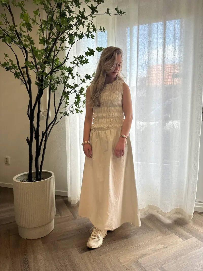 Dress maxi smock 41760 Beige