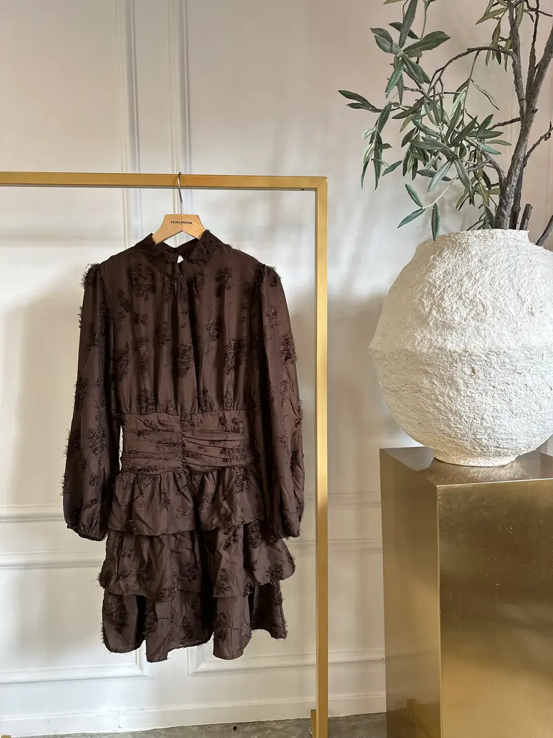 Dress ruffle CY5249A Brown