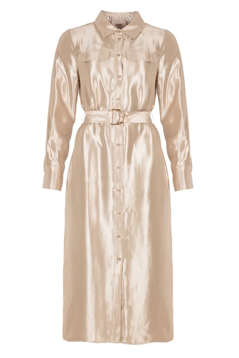 Dress shiny twill Doralee Champagne