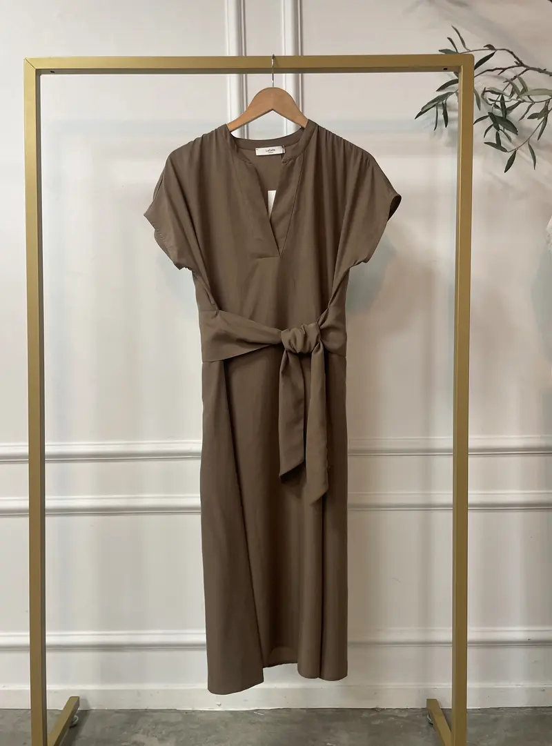 Dress v-neck tie SC.15 Coffee