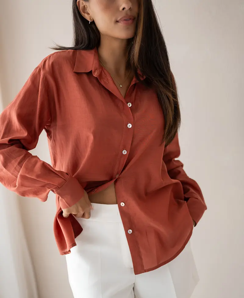 Dunne oversized blouse LA SOYEUSE Terra