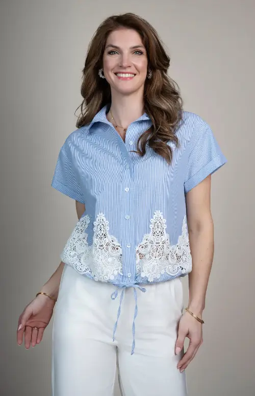 Elvira blouse renate blauw