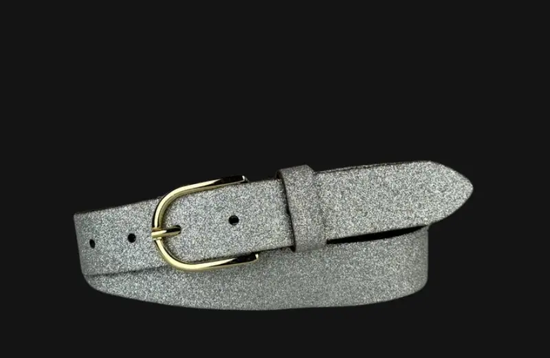 Elvy glitter riem zilver