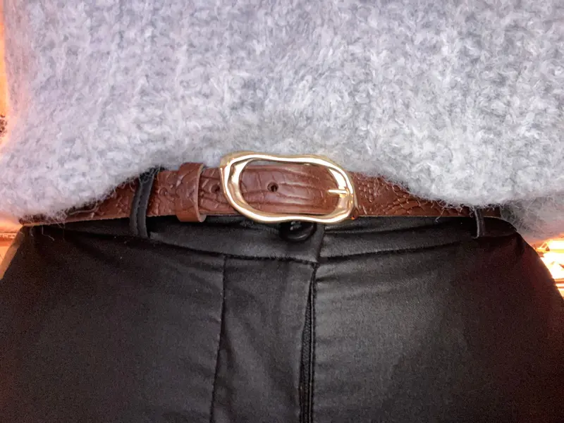 Elvy riem croco bruin