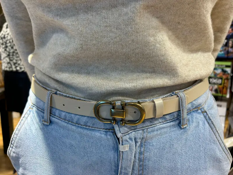 Elvy riem ecru goud