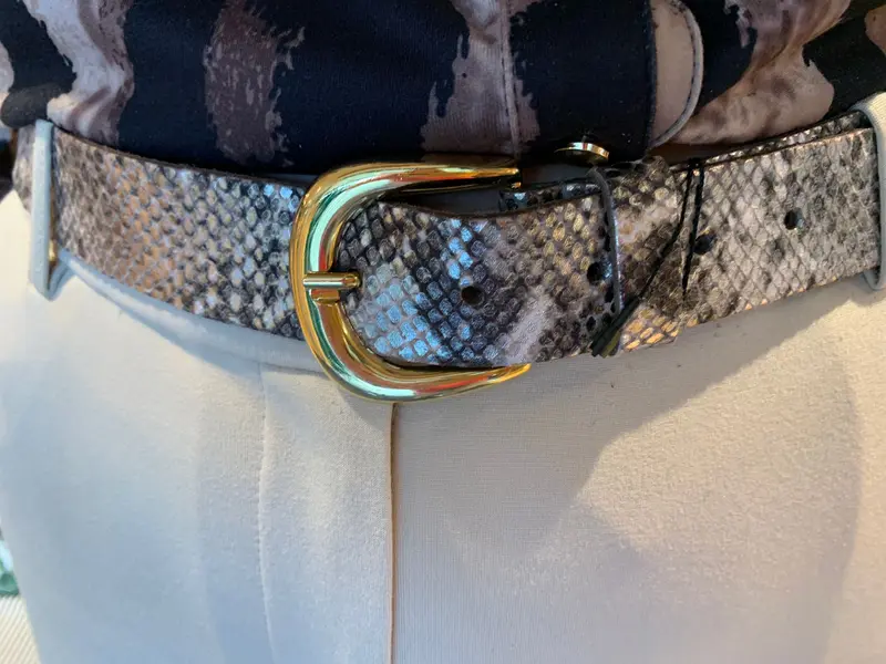 Elvy riem phyton silver