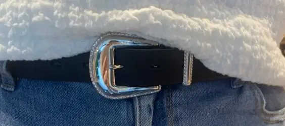 elvy riem western zwart-zilver