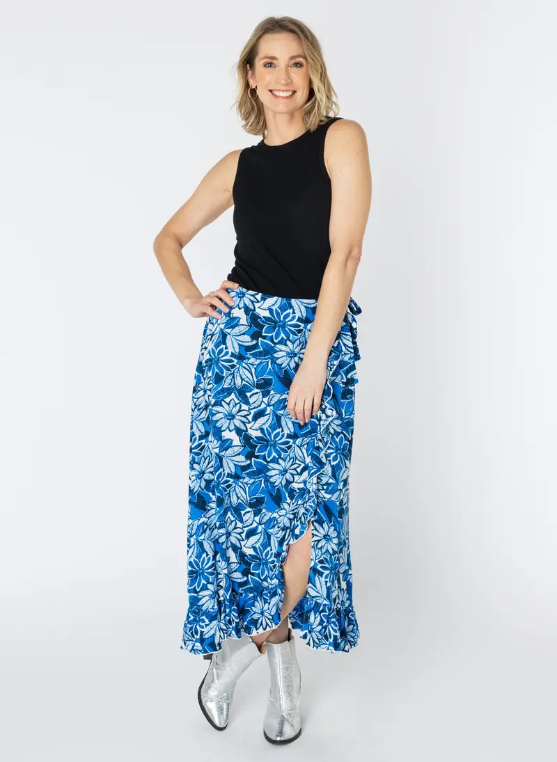 ES&SY Malika rok blauw multi-colour