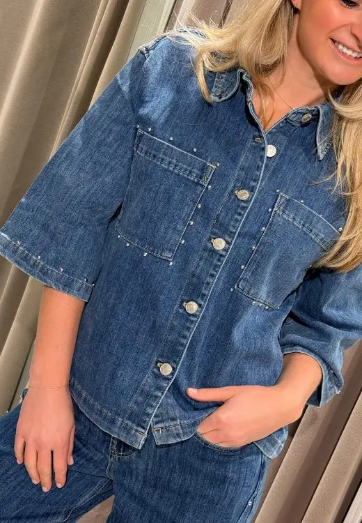 ESQUALO blouse korte mouw