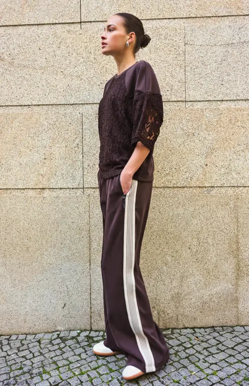 Esqualo broek tape bruin