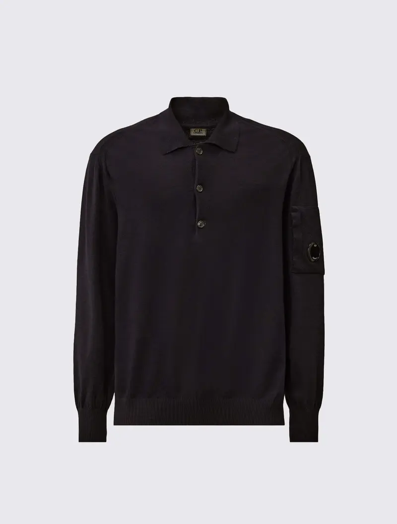 Extrafine Merino Wool Polo Sweater