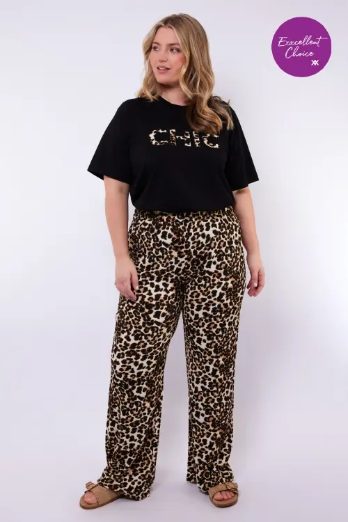 Exxcellent broek ailani leopard zwart