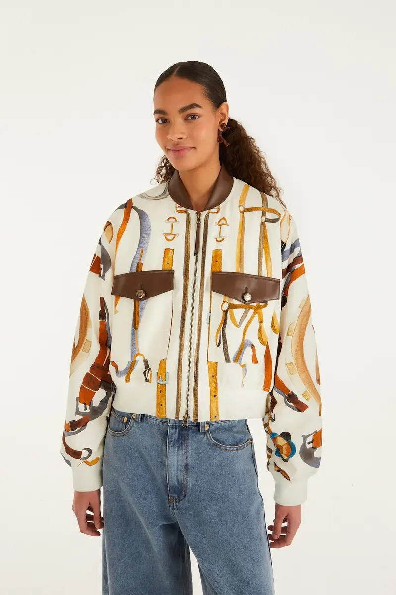 Farm Rio Equestrian scarf bomber jas