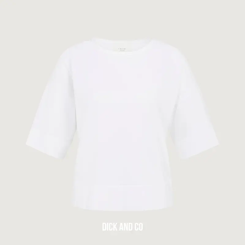 Fijngebreid oversized t-shirt met boothals