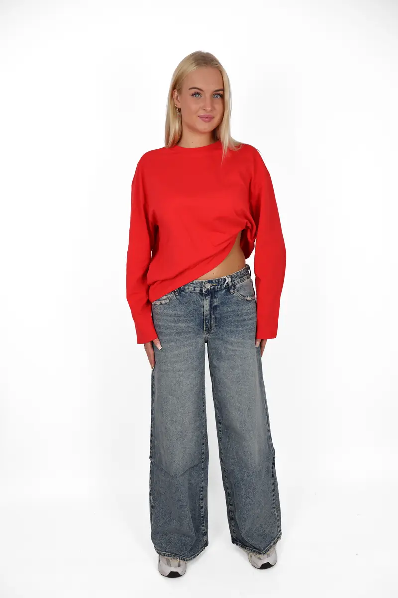 Fitted Midwaist Wide Leg Jeans - Light Stretch