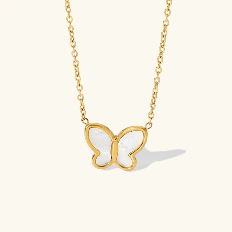 Flutterby Fjärilshalsband i Guld