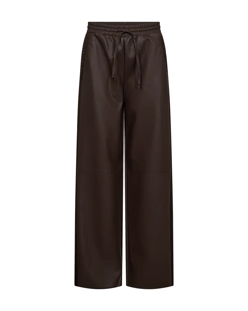 FREEQUENT BROEK PU VEGGY WIDE LEG mole