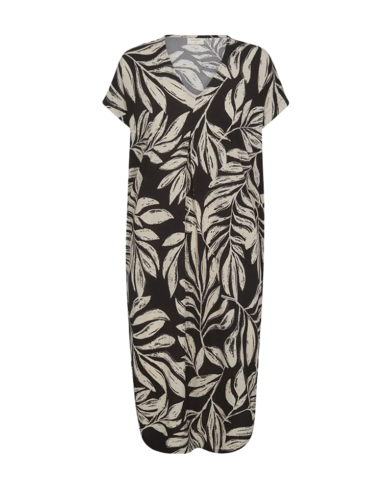 Freequent jurk floi zwart/ wit print
