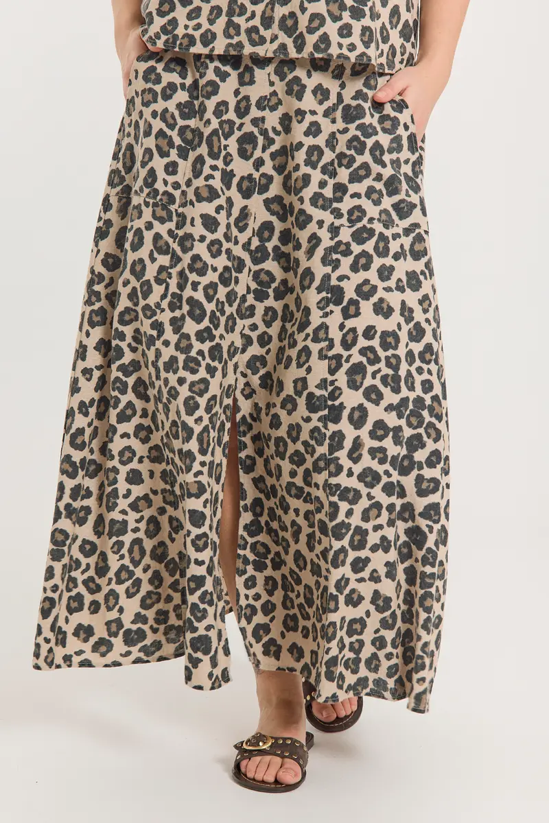 Freequent rok lavisco print beige