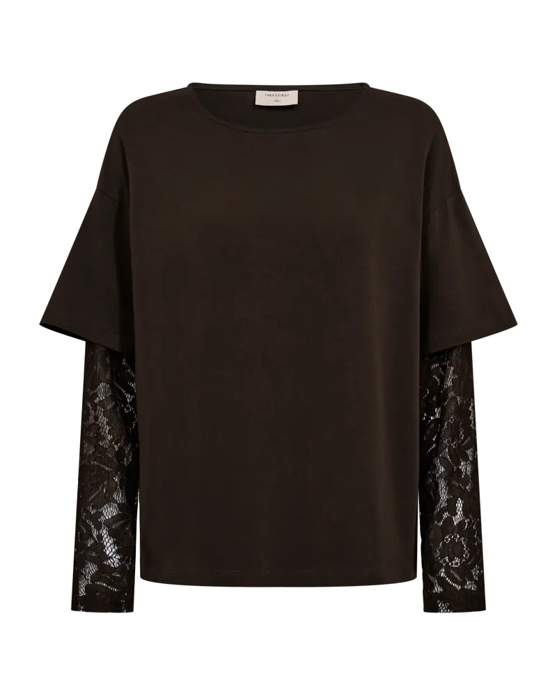 FREEQUENT SHIRT CHICO LACE SLEEVE mole