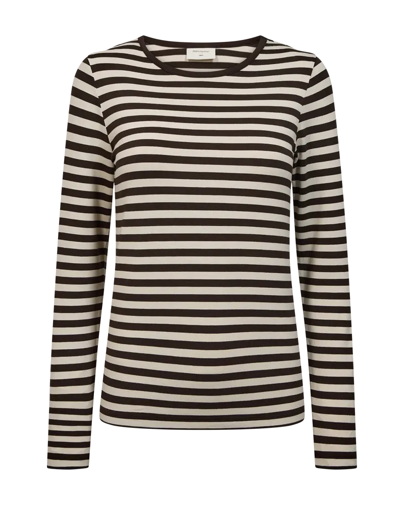 FREEQUENT SHIRT LIANA STRIPED mole w. moonbeam