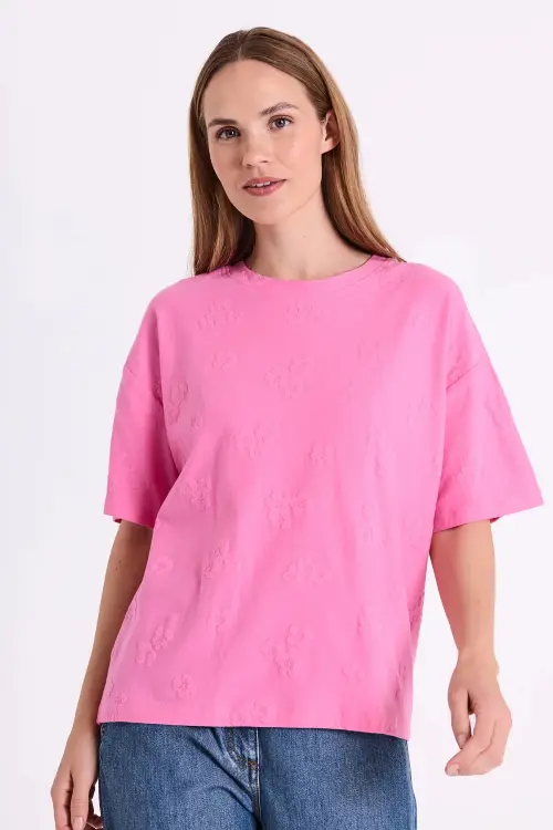 Freequent t-shirt ziprea roze