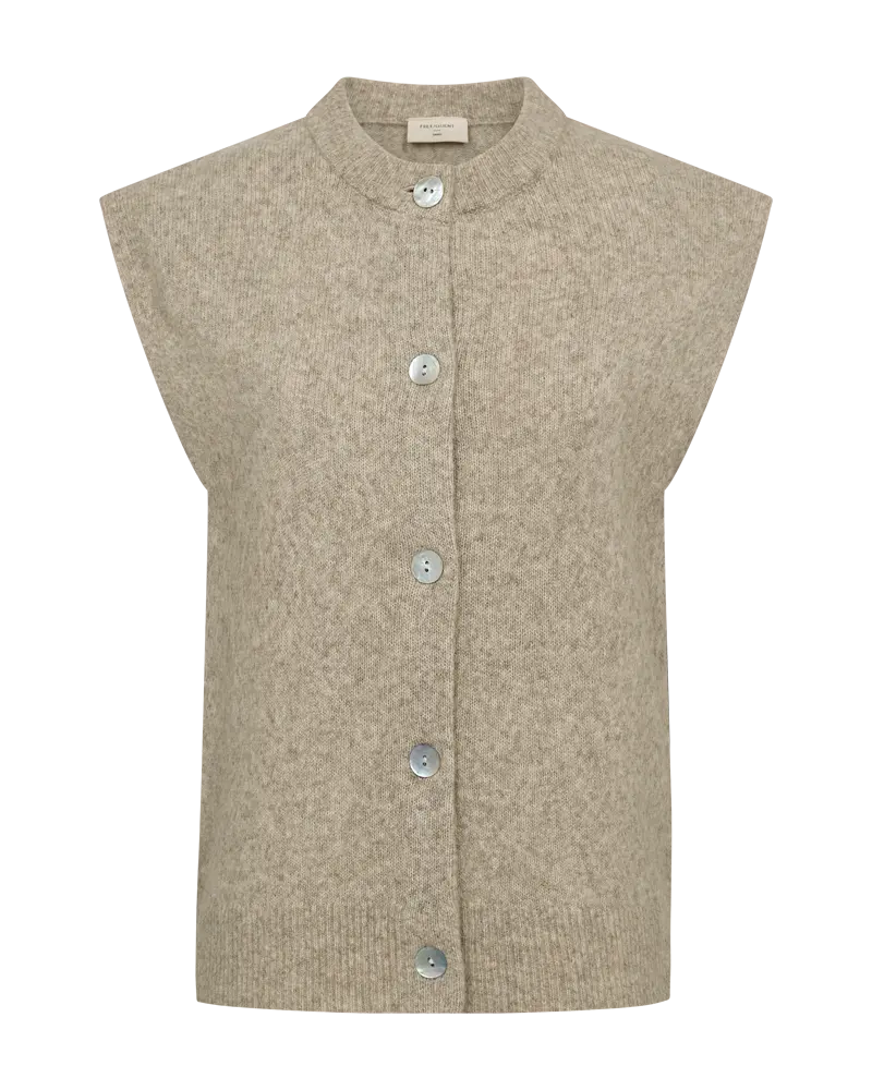 FREEQUENT VEST ALPA ALPACA BLEND silver mink melange
