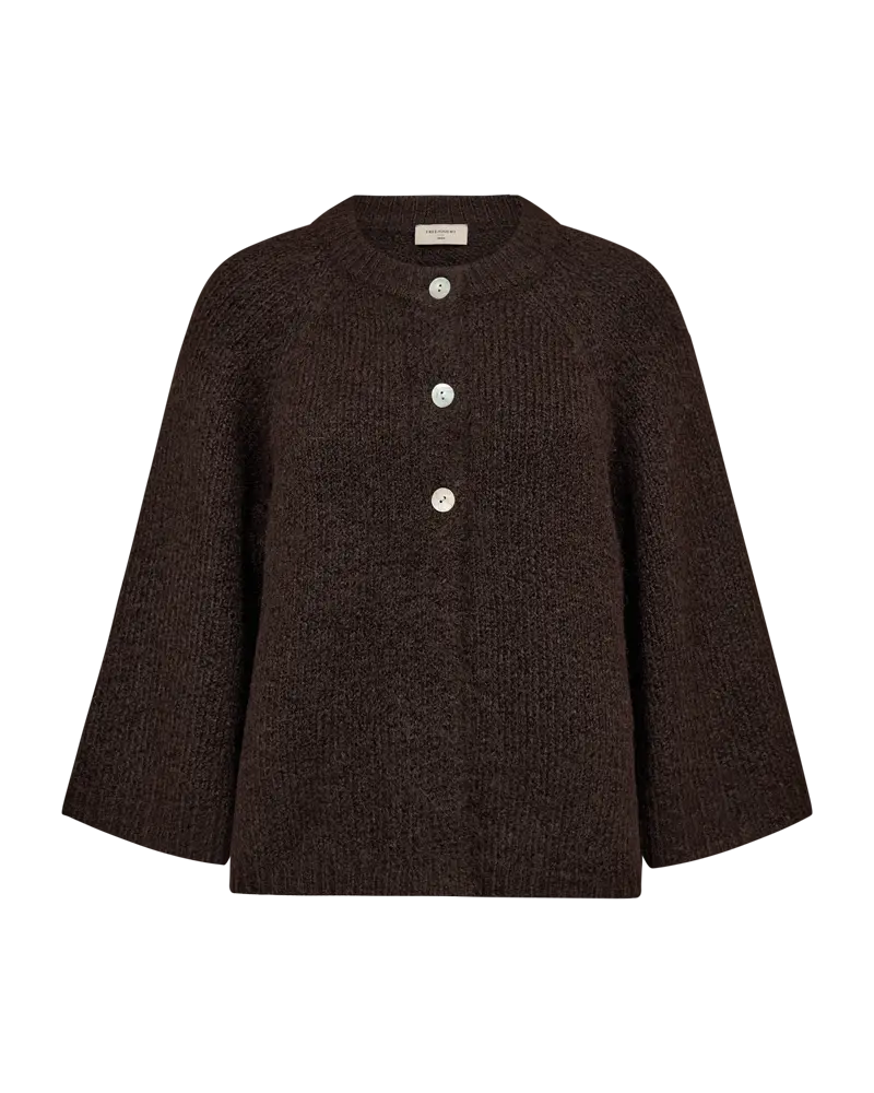 FREEQUENT VEST LULU BUTTON DETAIL mole melange