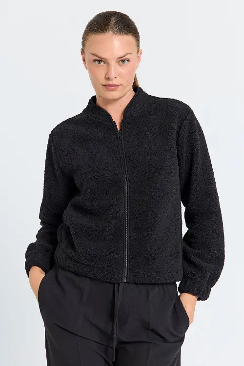 Freequent vest teddy zwart