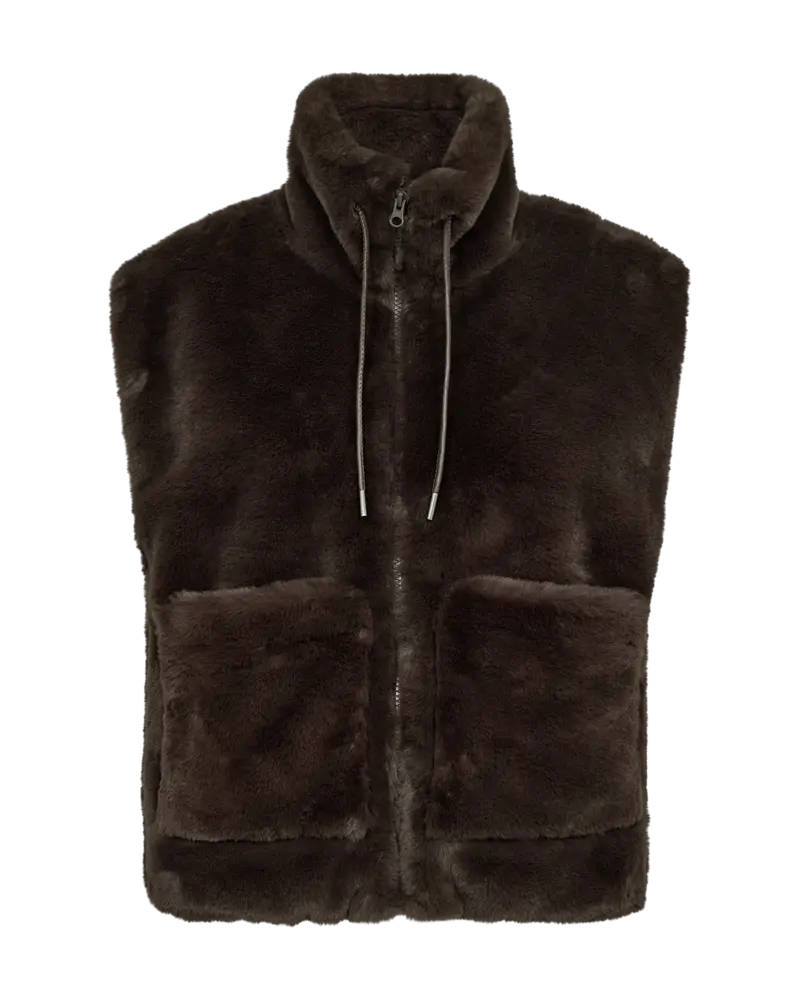 FREEQUENT WAISTCOAT FAUX FUR FONY mole