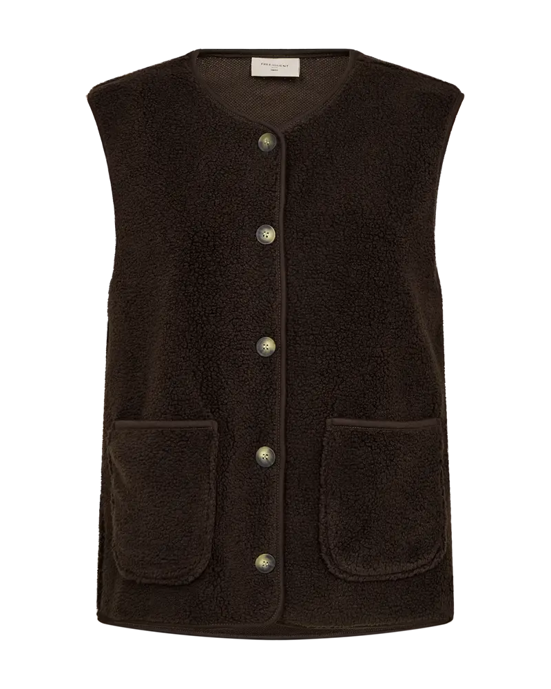 FREEQUENT WAISTCOAT TEDDY WITH BUTTON mole