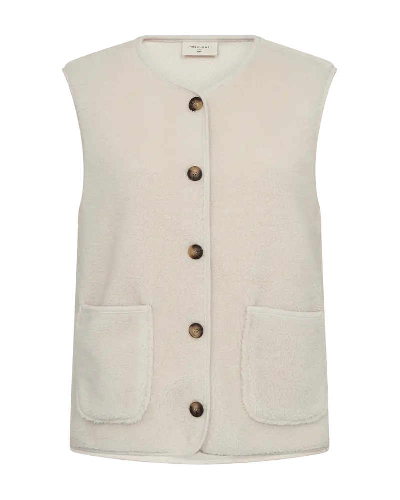 FREEQUENT WAISTCOAT TEDDY WITH BUTTON moonbeam