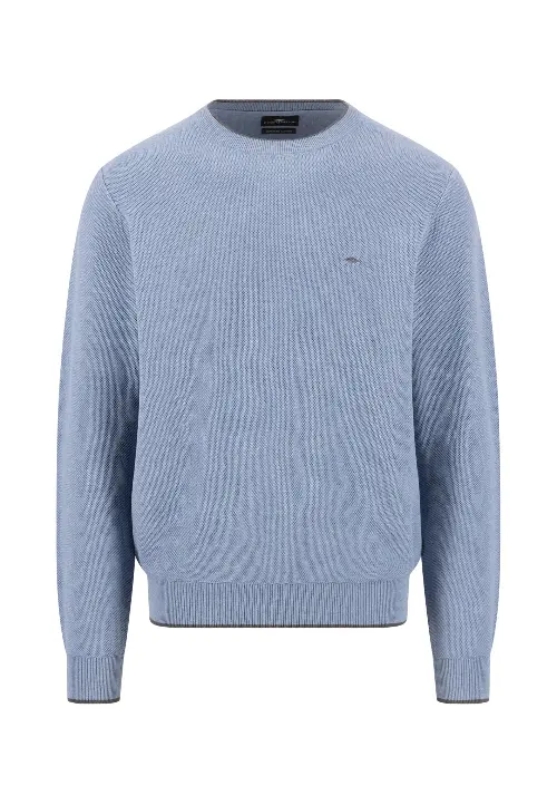 Fynch Hatton herentrui ronde hals blauw
