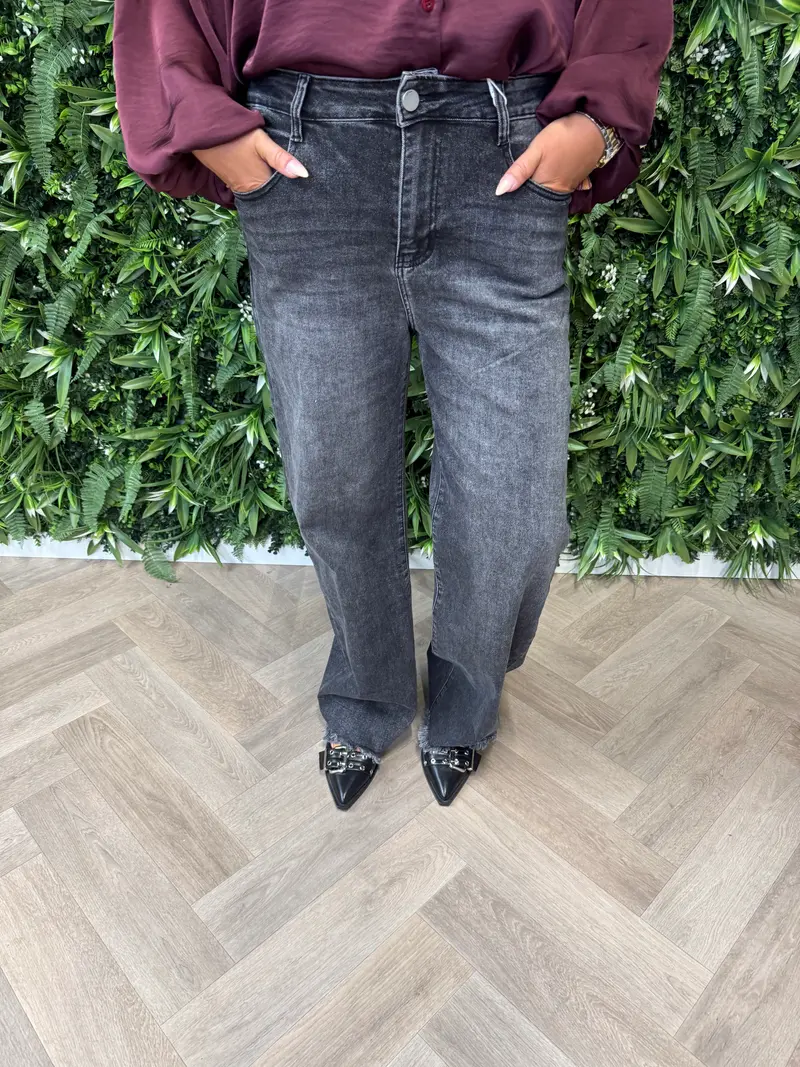 G-smack wide leg jeans grijs