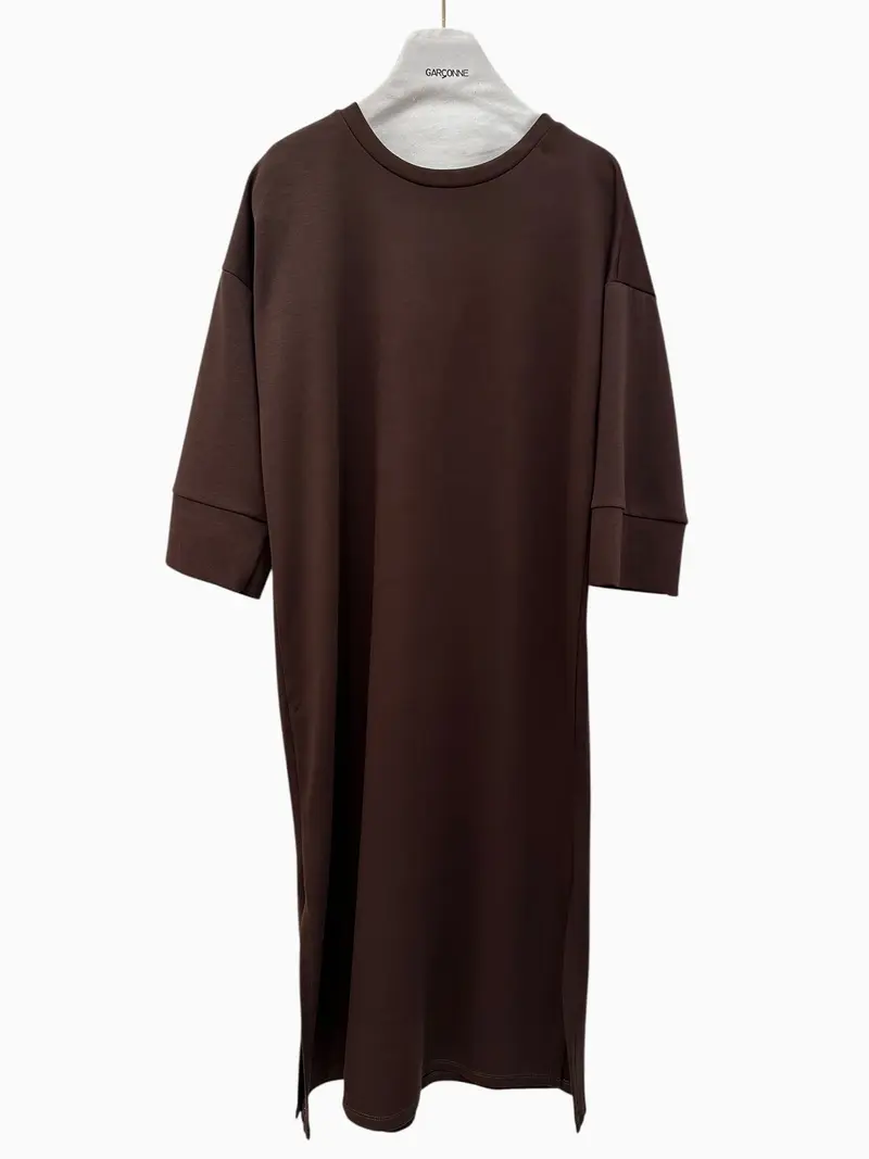 Garçonne lange jurk bruin