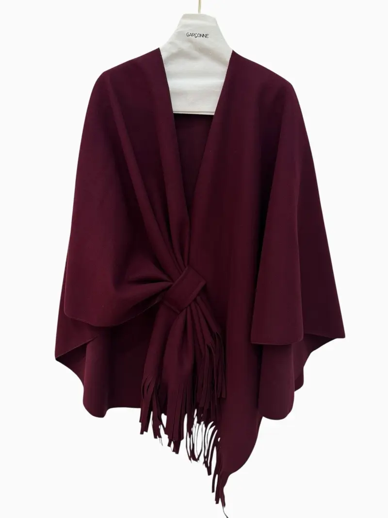 Garçonne poncho vest bordeaux
