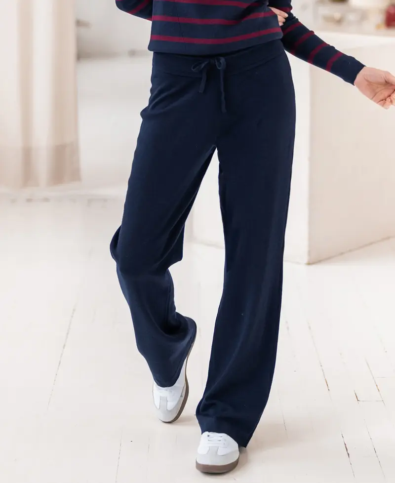 Gebreide broek LE LOURDES Donkerblauw