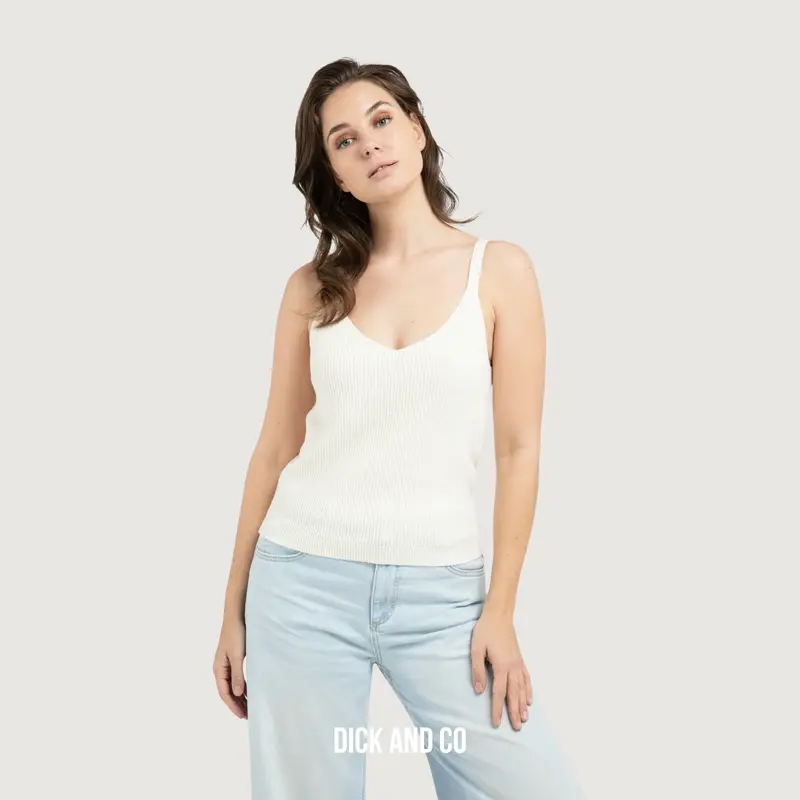 Gebreide tanktop met ribstructuur