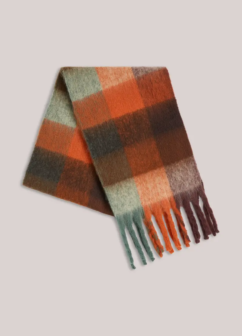 Gebrushed check sjaal
