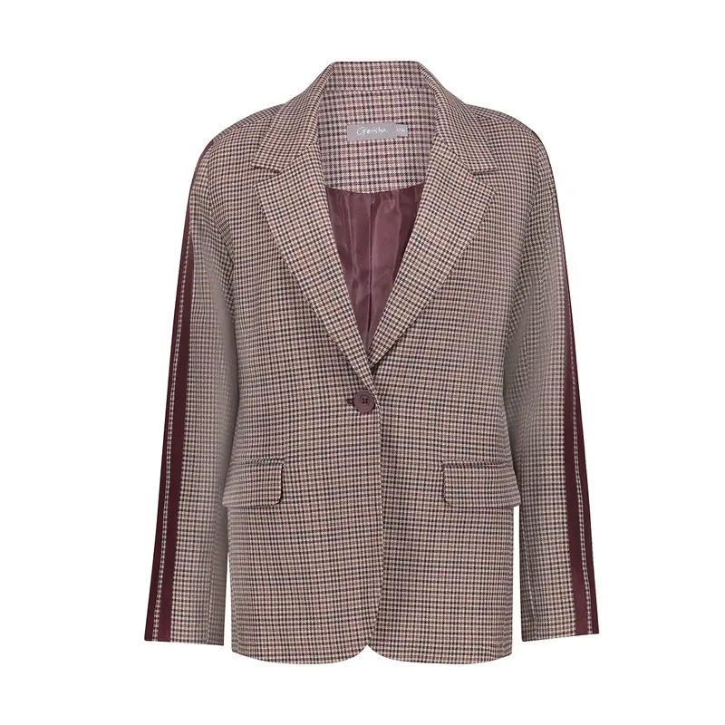 GEISHA BLAZER CHECK + TAPE burgundy/green