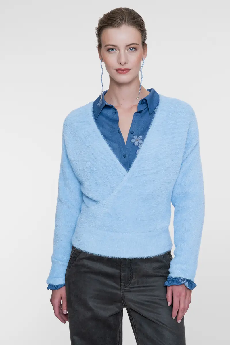 GEISHA CROSS OVER HAIRY PULL blue