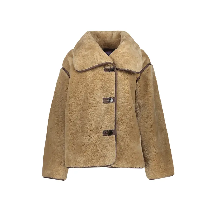 GEISHA JACKET SHORT BONDED FUR camel/brown