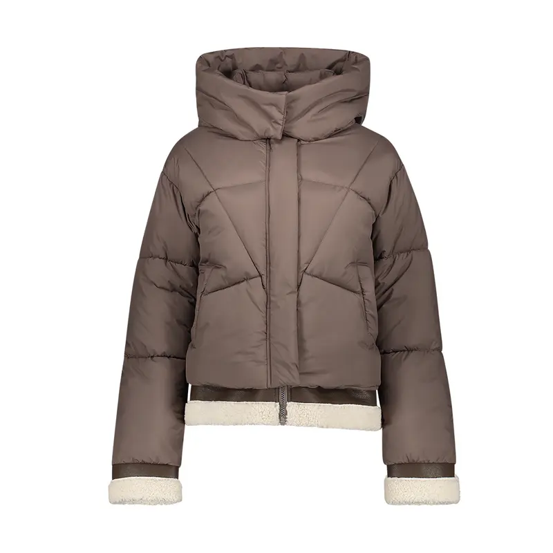 GEISHA JACKET SHORT WITH TEDDY brown